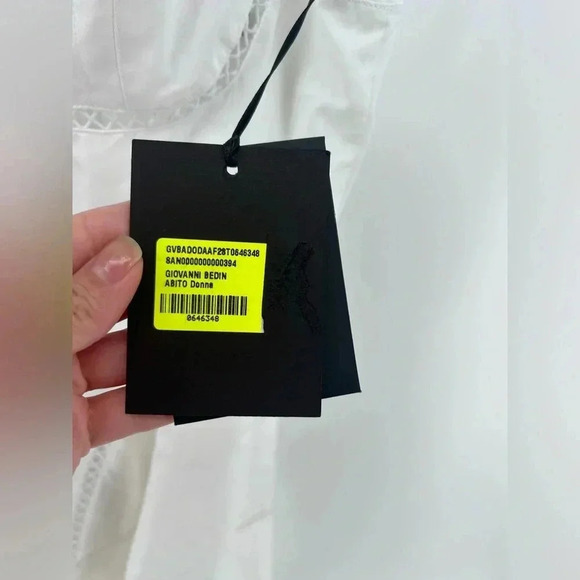 NWT Giovanni Bedin White Godet Flared Dress Cotton MINI DRESS White SIZE 38 US 2 - Picture 4 of 14